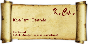 Kiefer Csanád névjegykártya